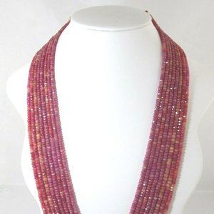(I-903) Ruby beaded Necklace